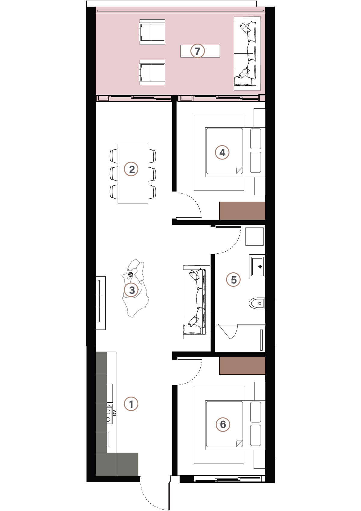 2-Bedroom Apartment - 1st Floor - Block A and B