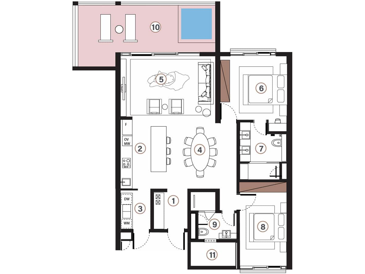 2-Bedroom Penthouse