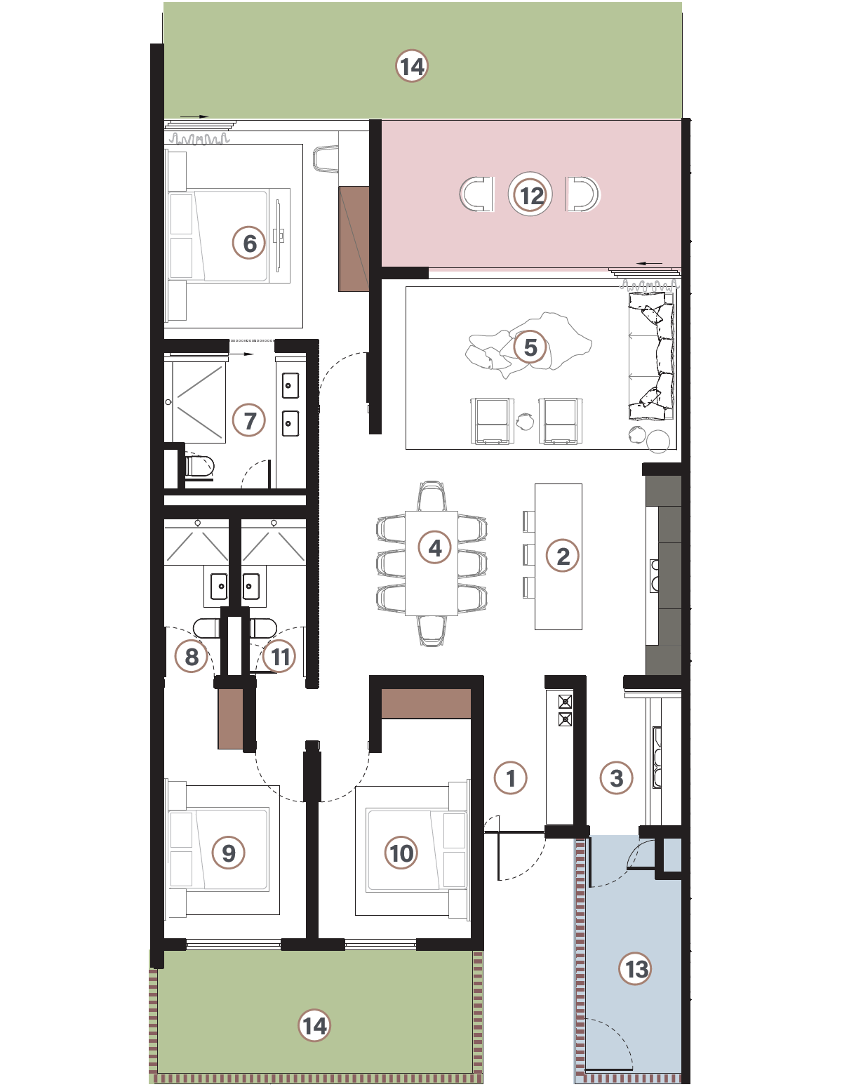 3-Bedroom Apartment - Ground Floor