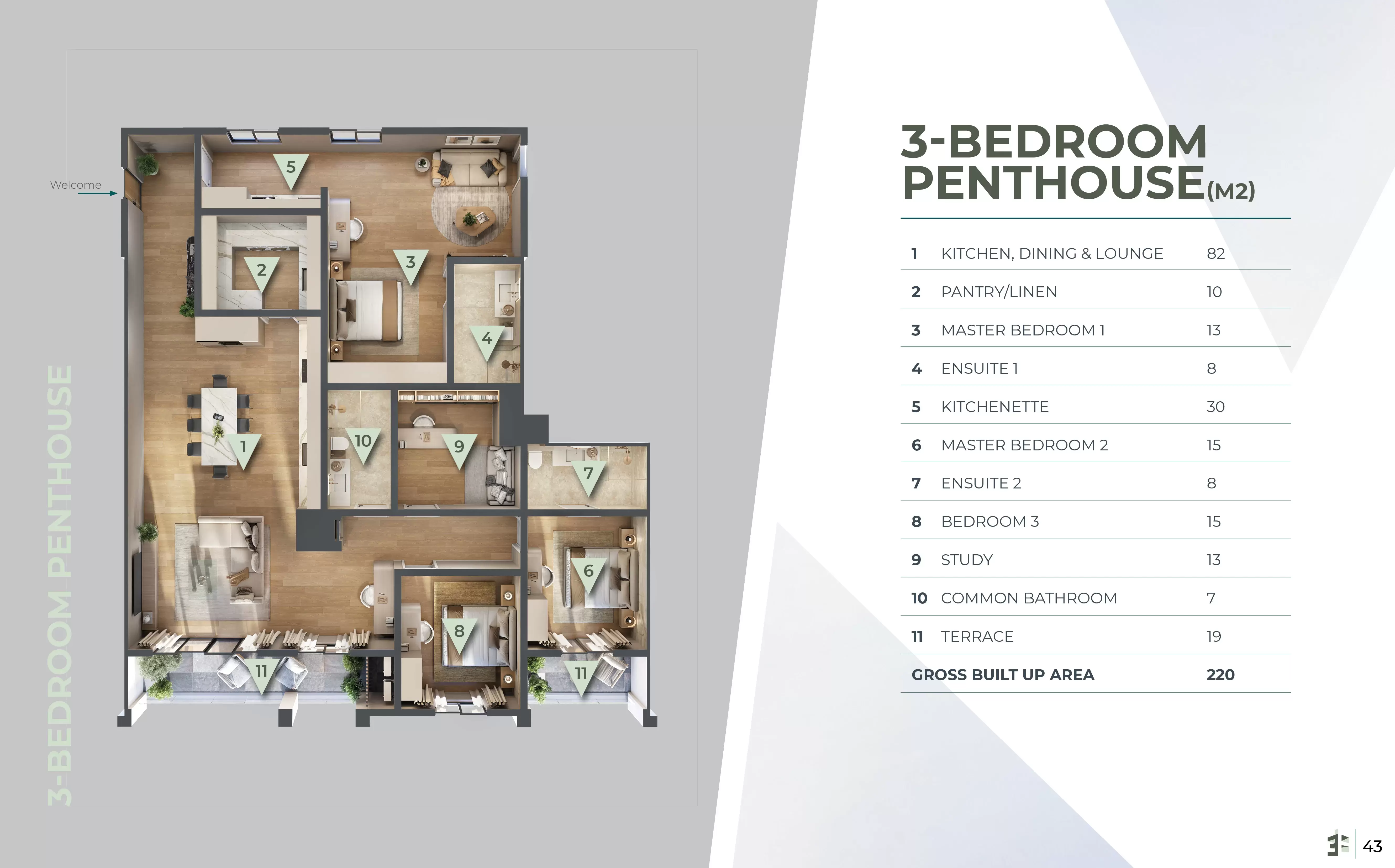 3-Bedroom Penthouse